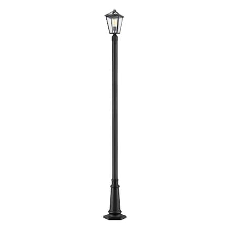 Talbot 1 Light Outdoor Post Mounted Fixture, Black & Clear Beveled